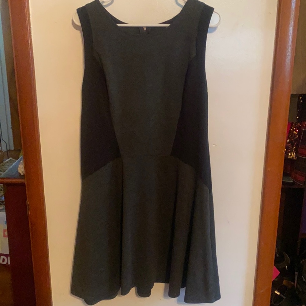 Black and gray cor block dress